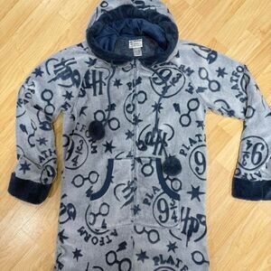 Harry-potter Women's Blue and Grey Onesie Pajamas
